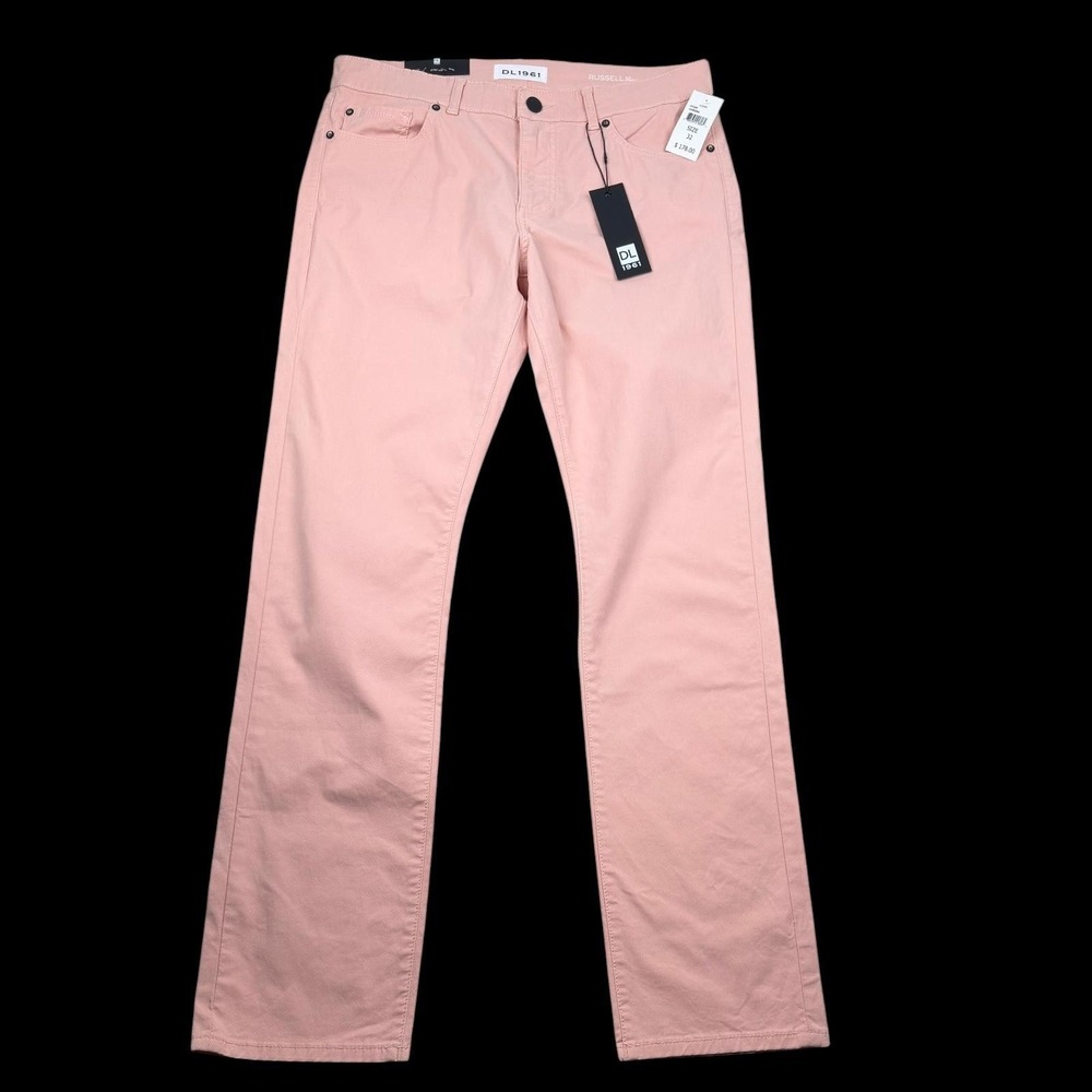 DL1961 Jeans Mens 32x34 Pink Russell Slim Straight Stretch Smart Denim Chroma